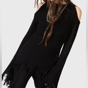 BNWT Killstar Kihlist Where The Others Begin Black Cold Shoulder Sweater Size XL